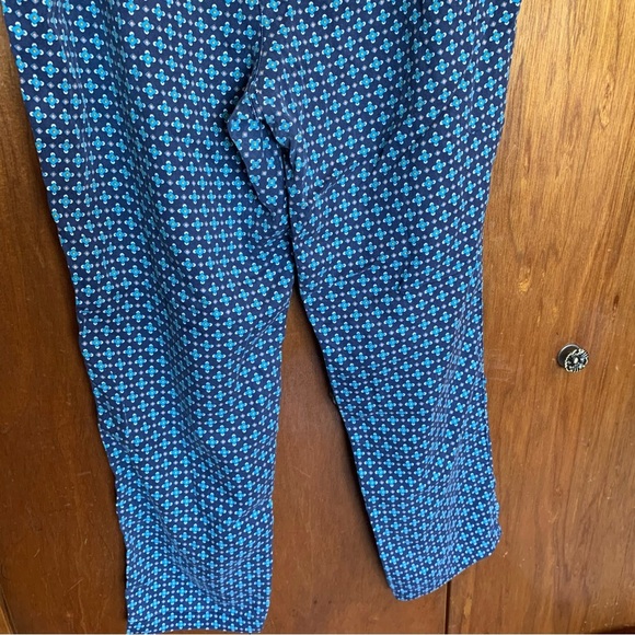 Lands end lounge pants size large women’s blue diamond print tie waist - Picture 10 of 14